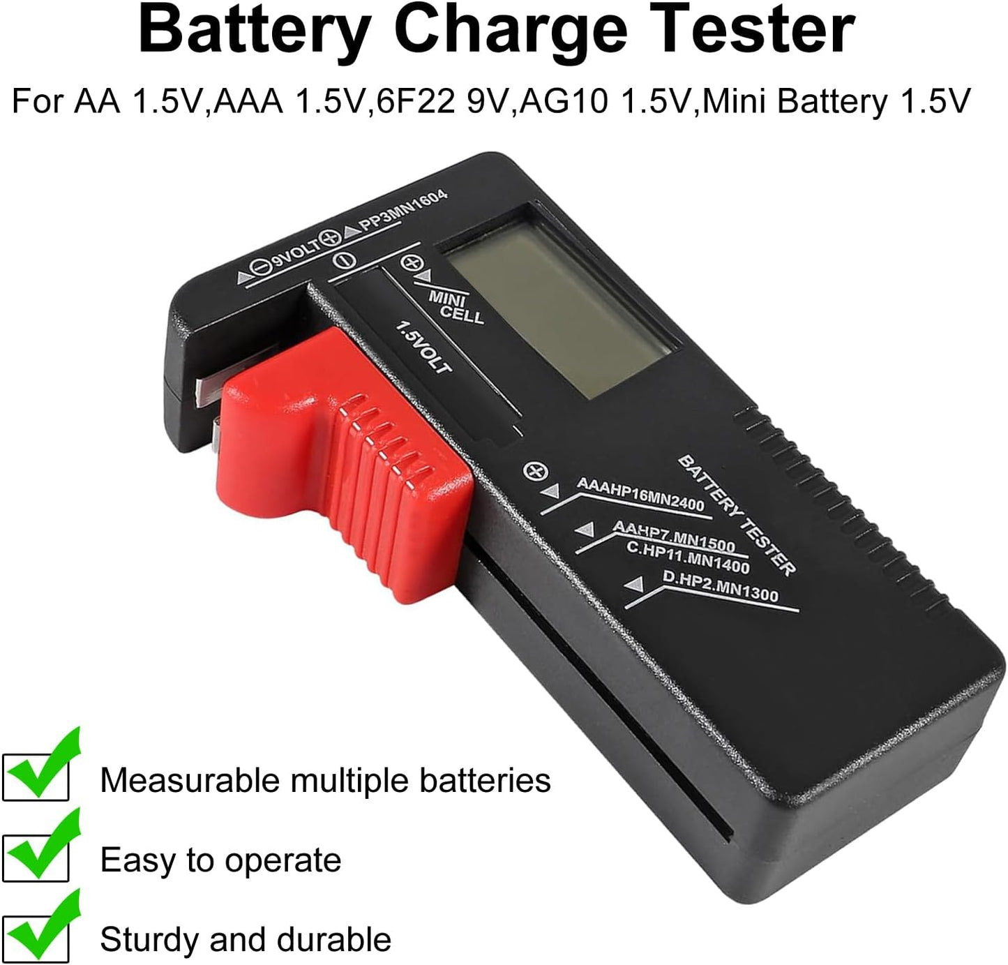 Medidor voltaje baterías universal con display LCD
