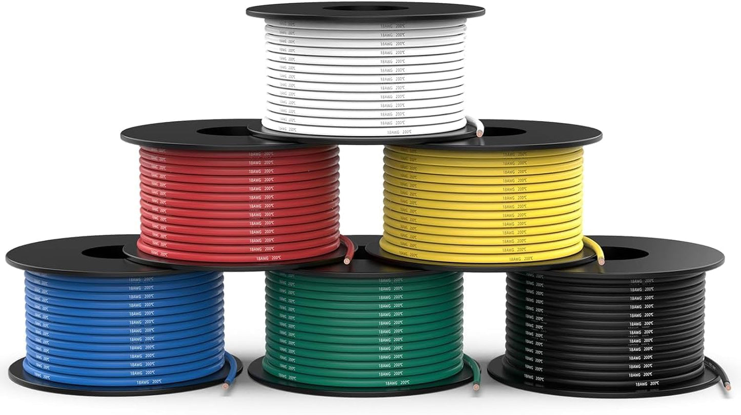 Cable cobre estañado 600pies 6 colores automoción bricolaje