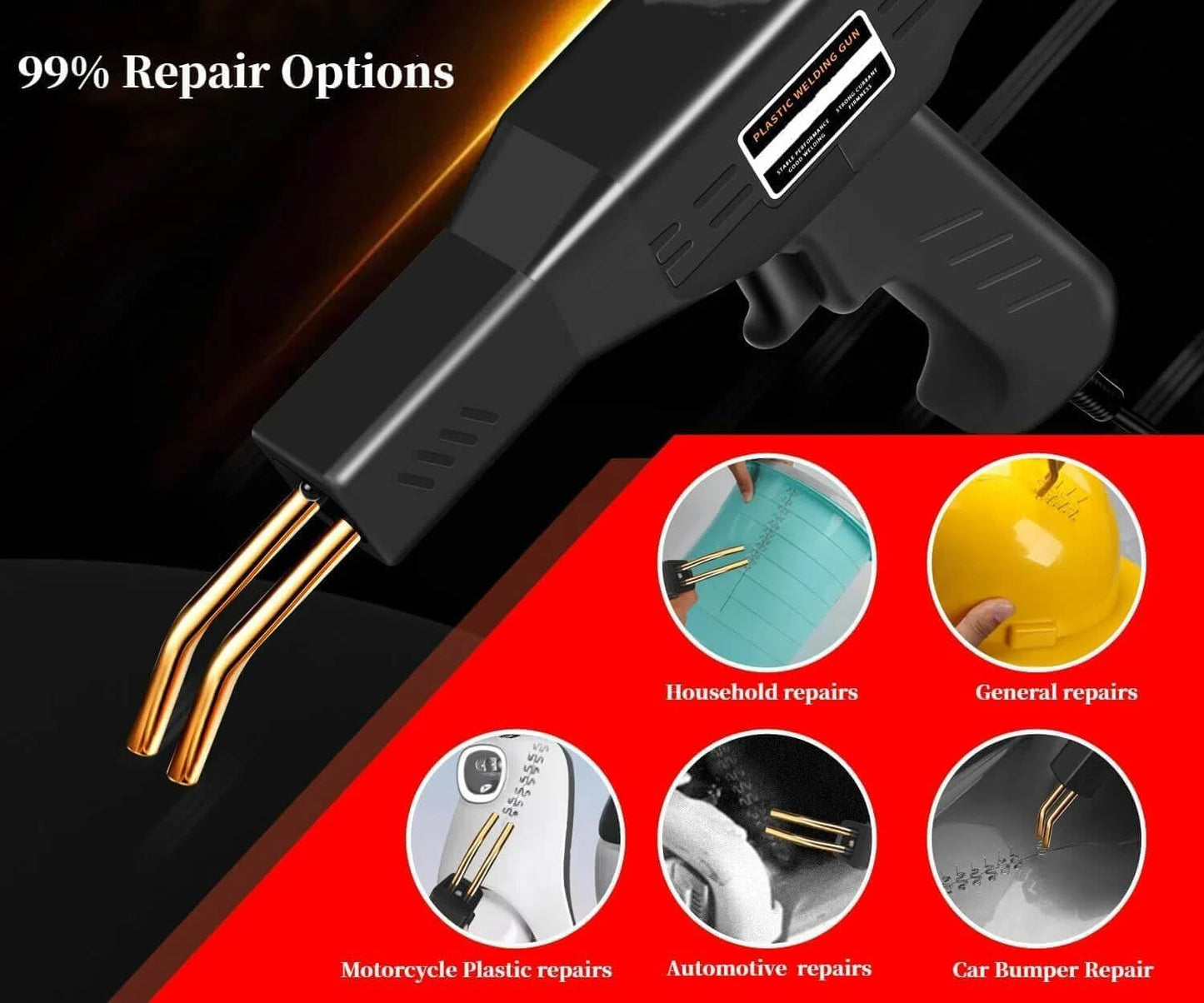 Soldador Plástico 800 Grapas Kit Bricolaje Reparación Parachoques