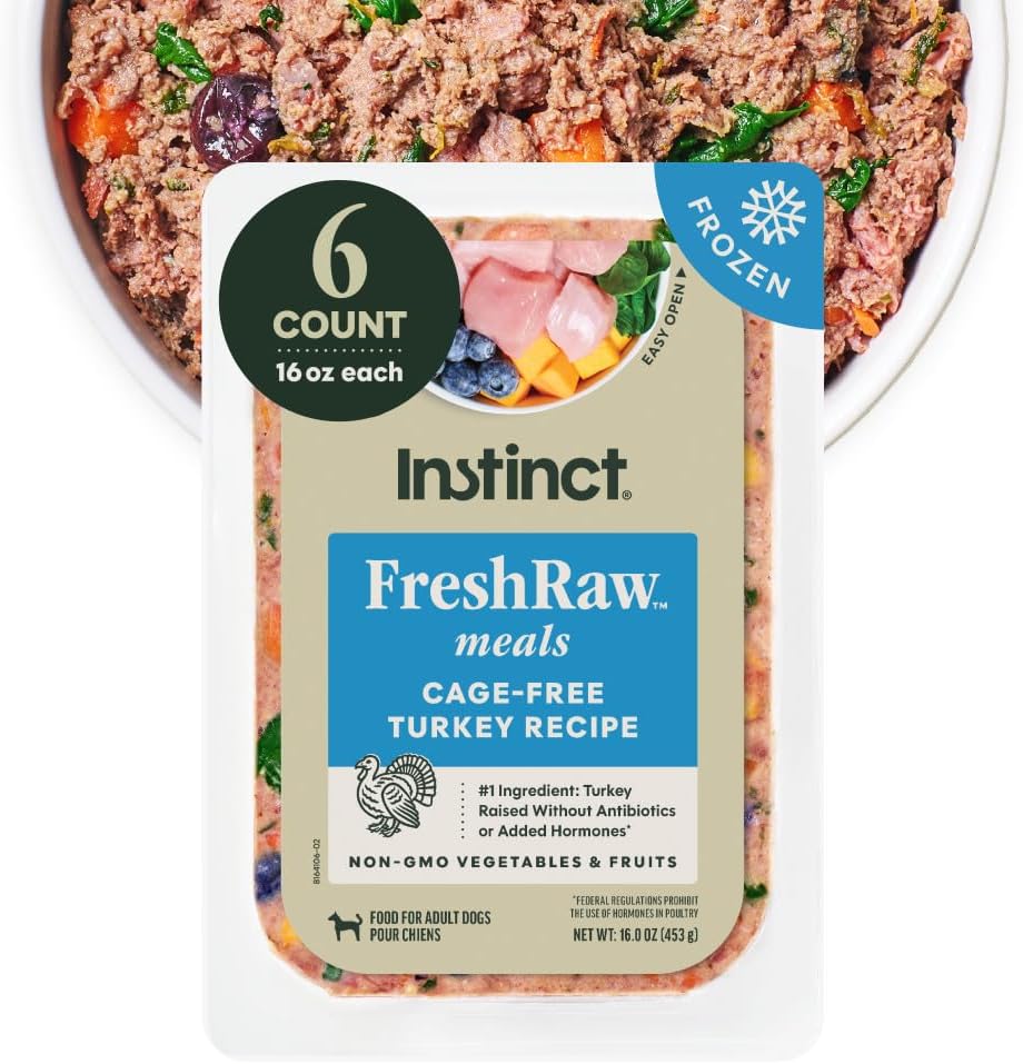 Alimento congelado para perros sin granos pavo 16oz set 6