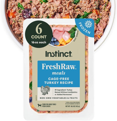 Alimento congelado para perros sin granos pavo 16oz set 6