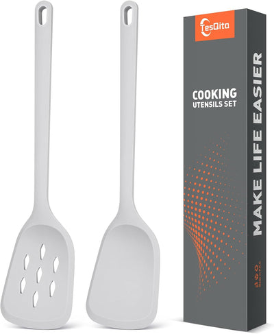 Espátula de silicona ranurada paquete de 2 utensilios de cocina resistentes al calor