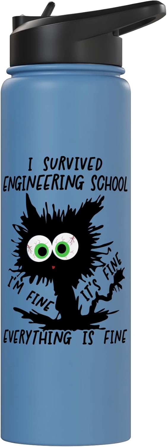 Botella de agua acero inoxidable aislada I Survived Engineering School