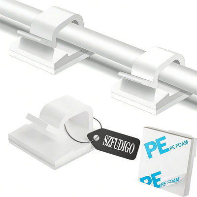 Pinzas adhesivas para gestión de cables 50 uds blanco