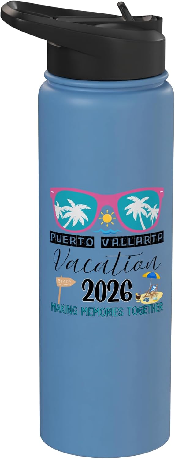 Botella de agua aislada de acero inoxidable Puerto Vallarta 2026