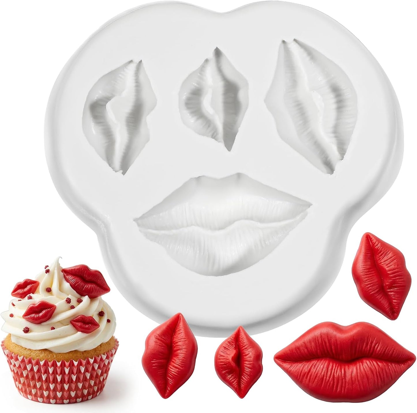 Moldes de labios de silicona para fondant y chocolate