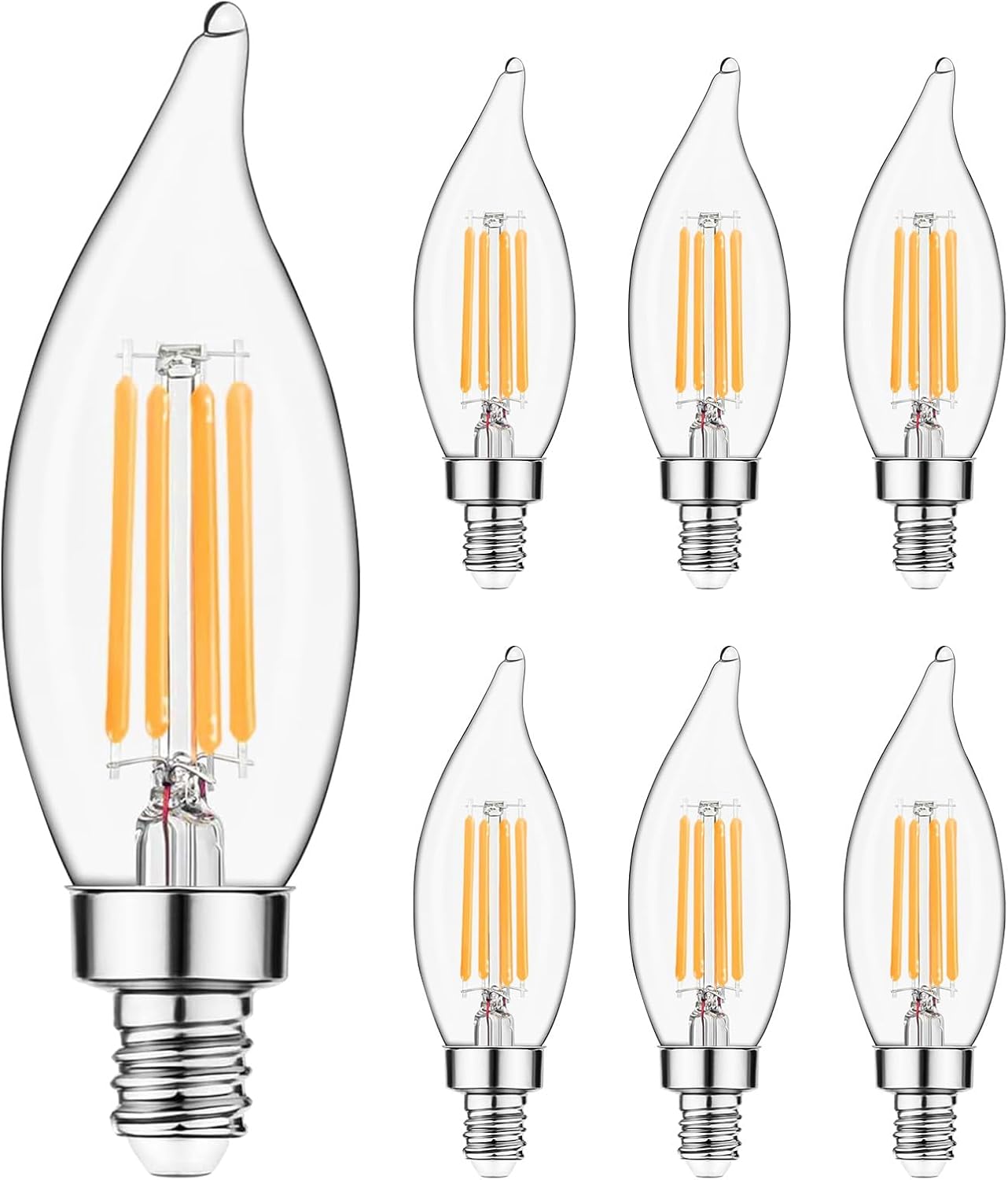 Bombilla LED E12 blanca cálida 2700K regulable 5W set 6