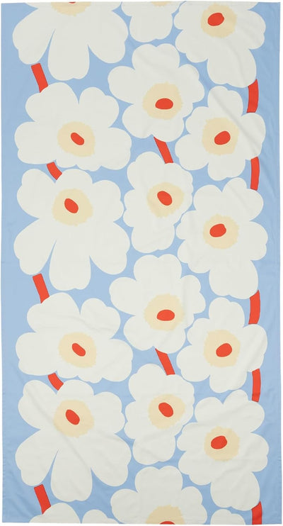 Mantel floral algodón escandinavo azul blanco melón rojo