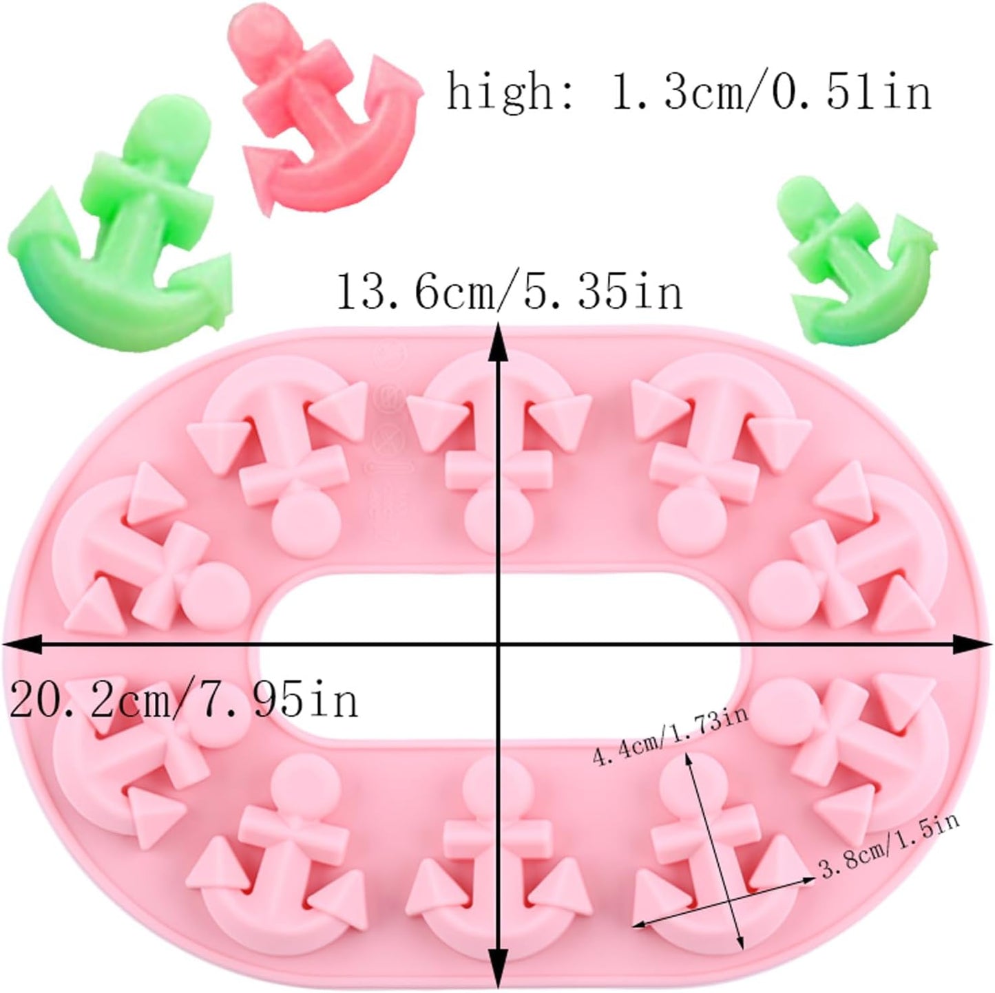 10 Moldes Silicón Ancla para Caramelo Magdalena