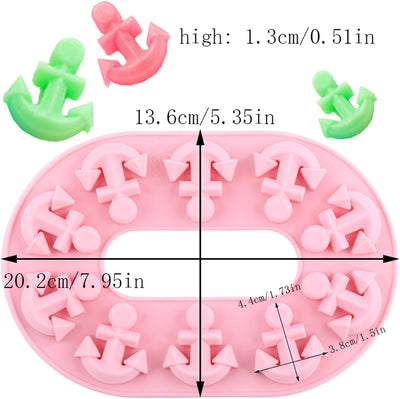10 Moldes Silicón Ancla para Caramelo Magdalena