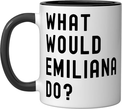 Taza de cerámica What Would Emiliana Do? Negro/Blanco