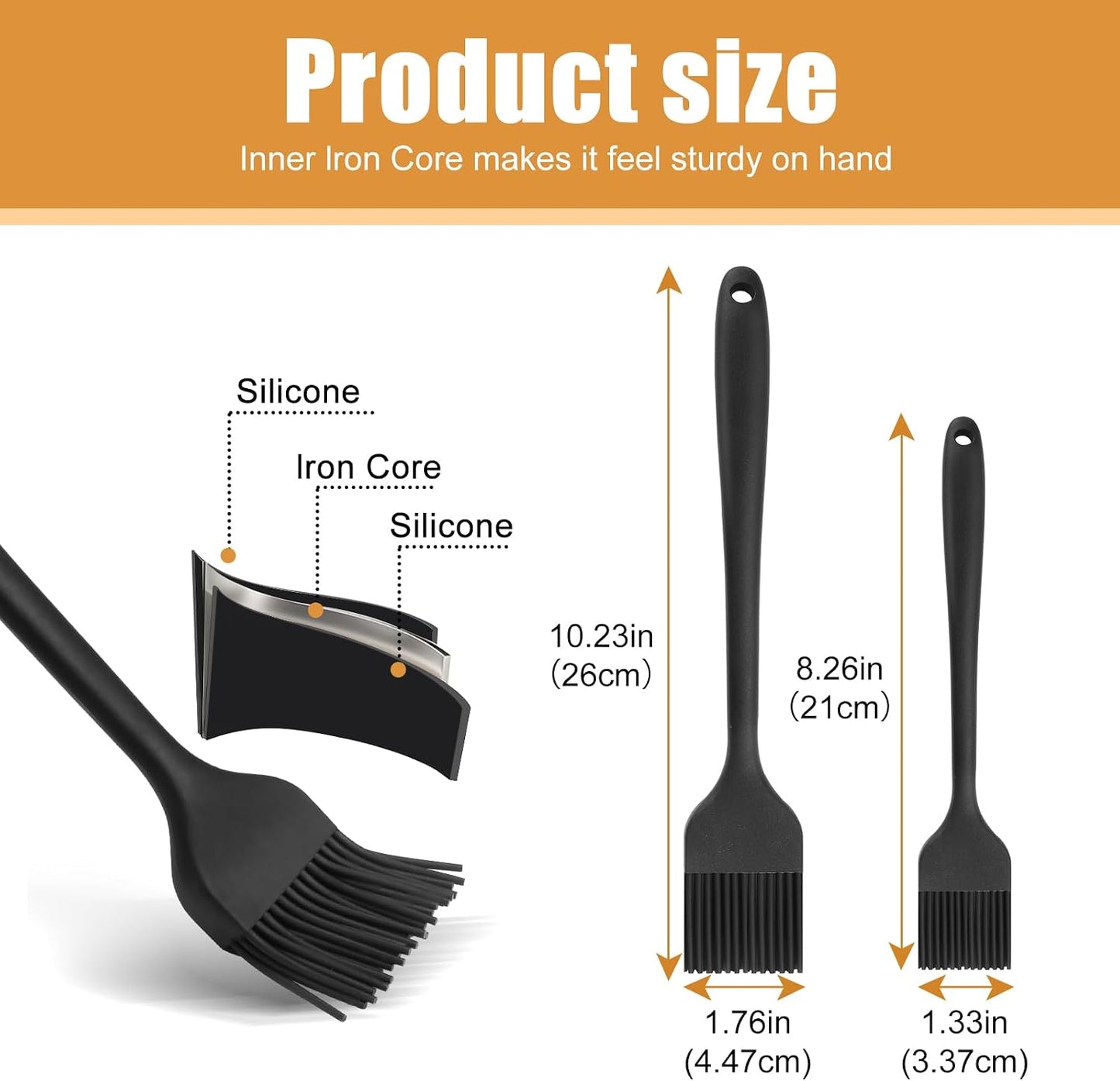 Cepillo silicona cocina 2pzas para parrilla carne salsa