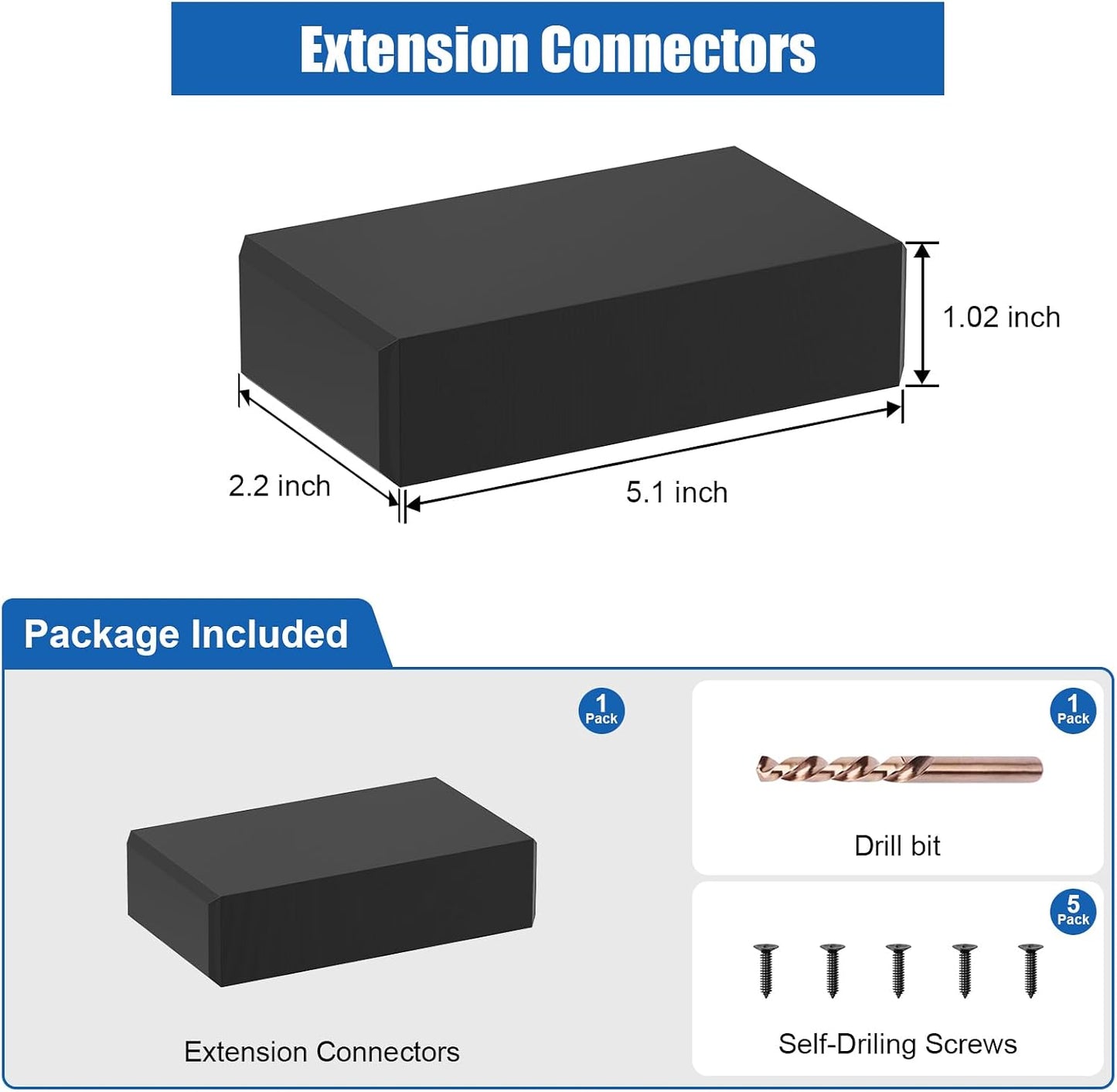 Conector extensión acero inox 5.1x2.2pulg
