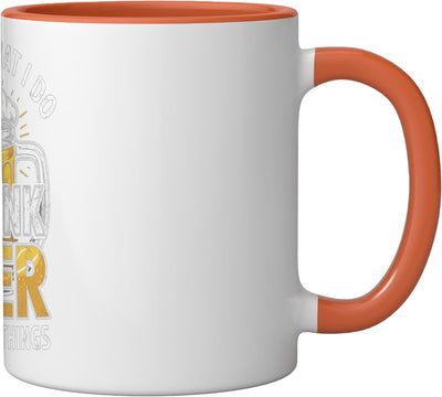 Taza Cerámica Beber Cerveza Dibujo Humorístico Naranja