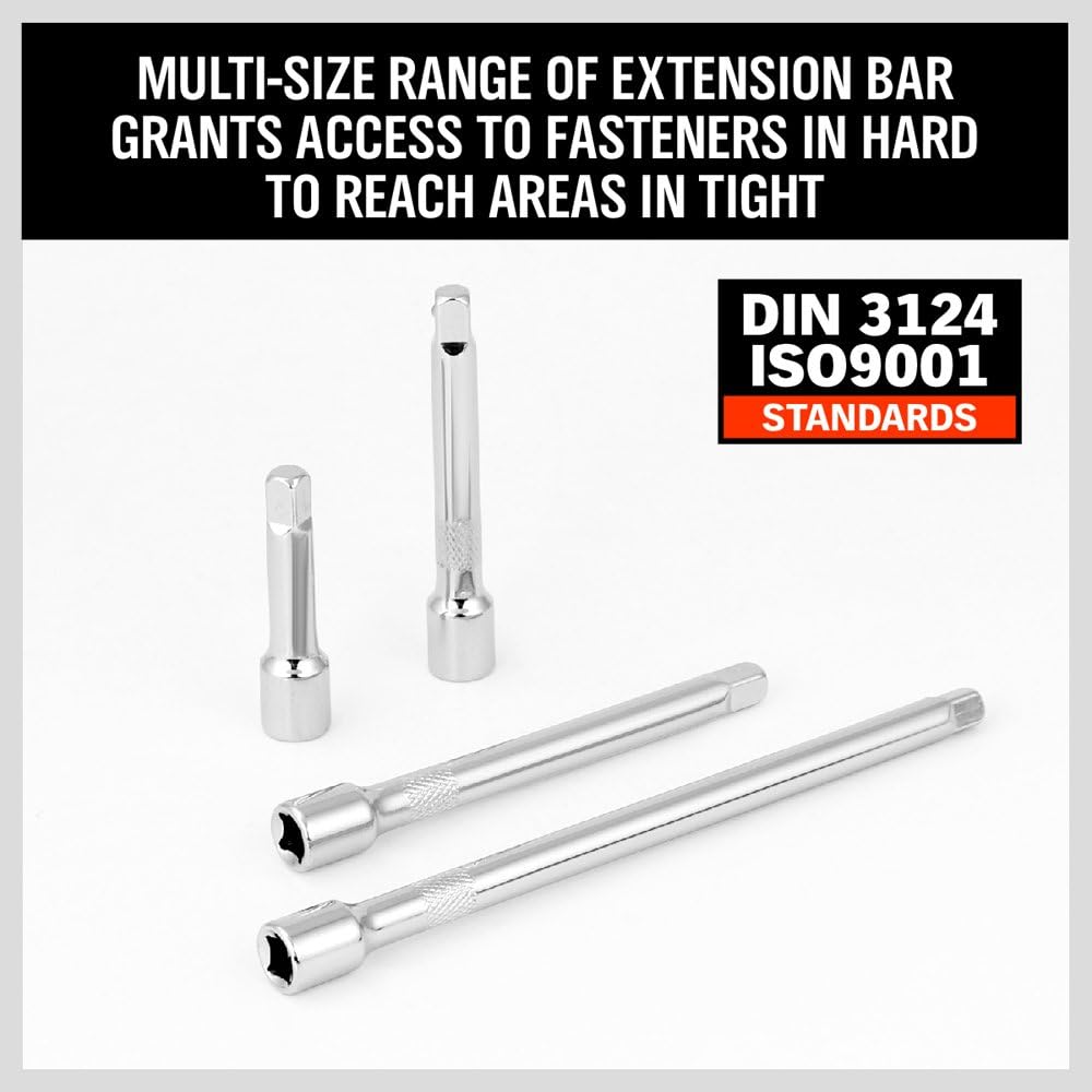 Juego 4 barras extensión enchufe 1/4 pulg material duradero