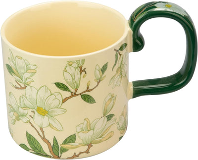 Taza de cerámica vintage de camelia con diseño floral