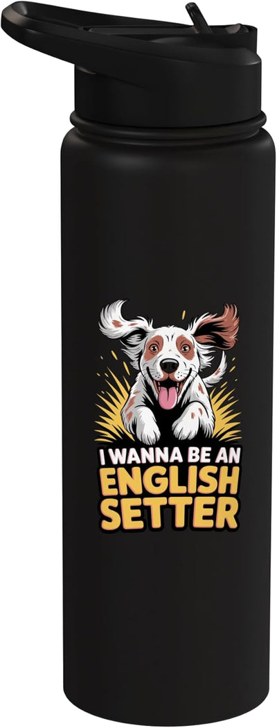 Bote de agua acero inoxidable sin BPA con perro inglés