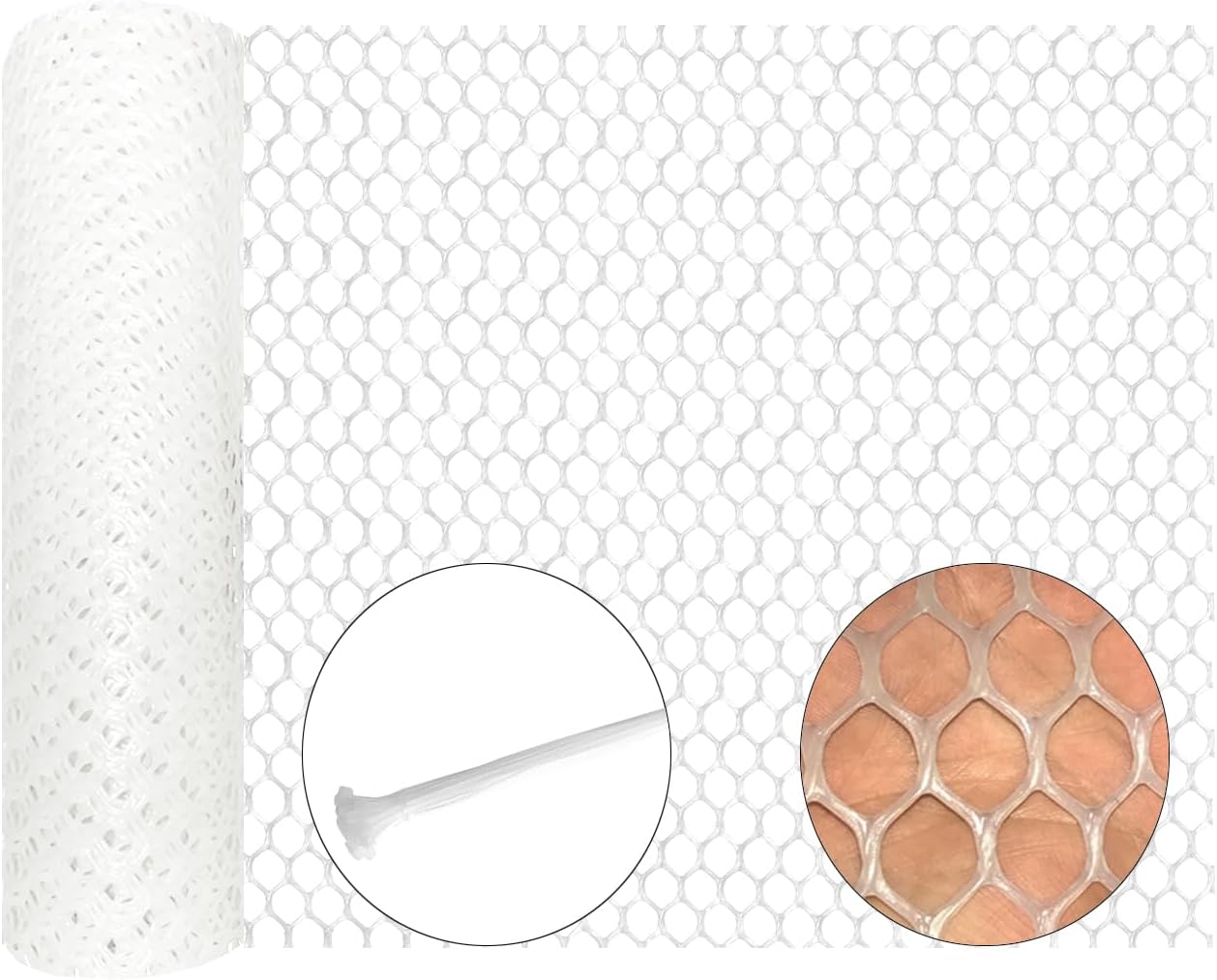 Valla malla plástica 7.87pulg x5.91ft con 25 correas