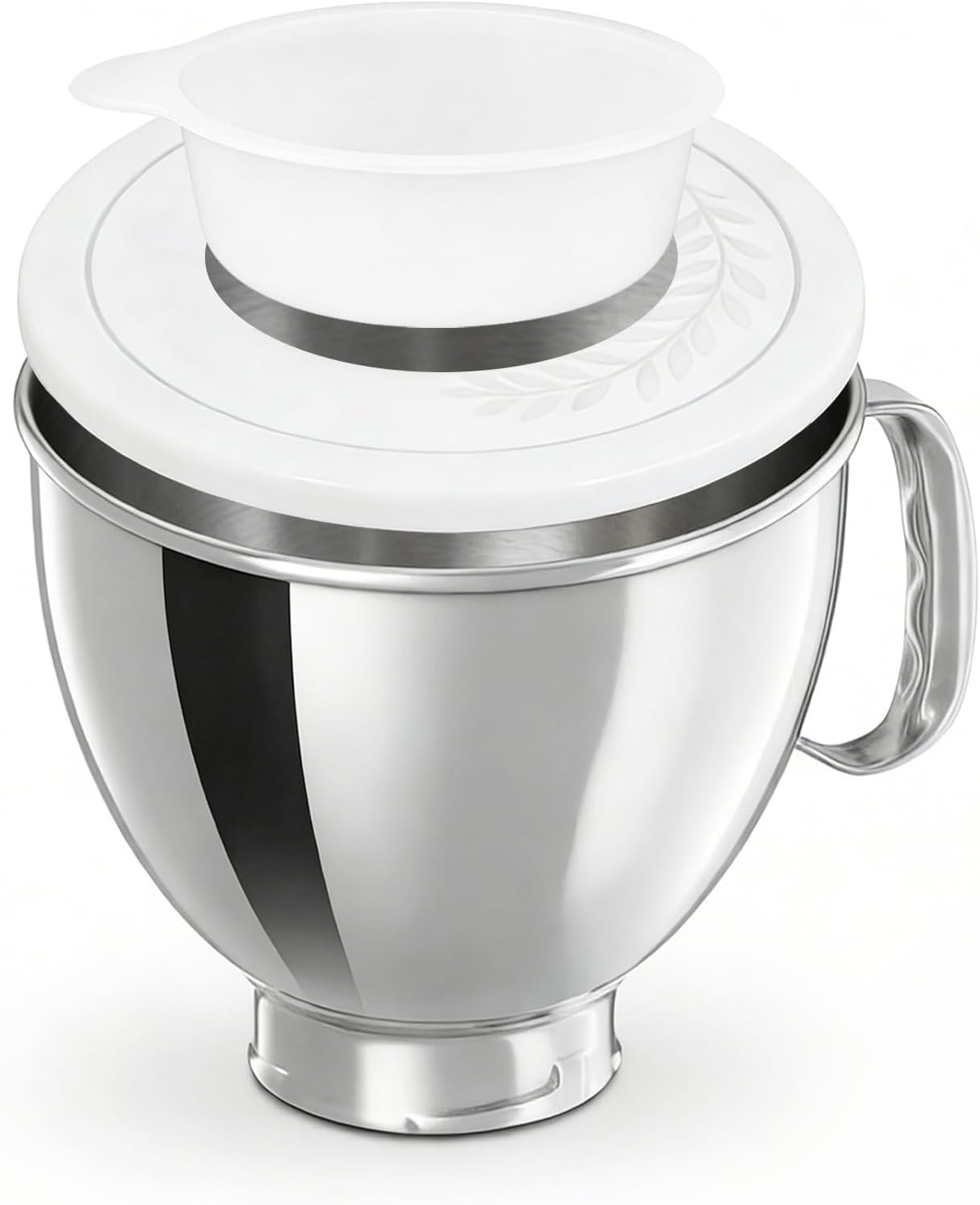 Tazón acero inox 5qt con mango tapa comp KitchenAid K45 KSM150