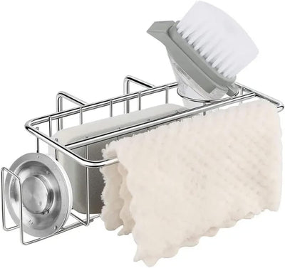 Organizador de fregadero de acero inoxidable sin óxido con soporte para cepillos