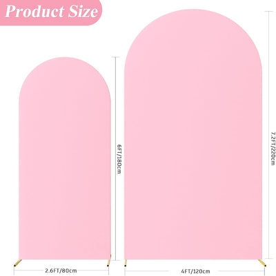 Cubierta arco boda 7.2ft set 2 spandex rosa redonda decoración