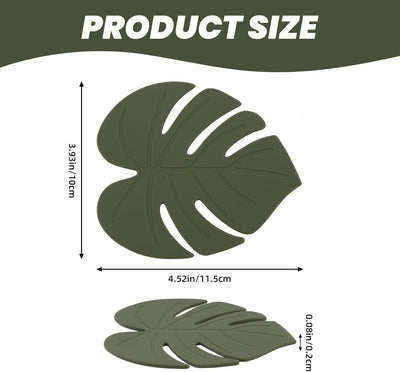 2 Pzas Posavasos Silicona Hojas Monstera 3D