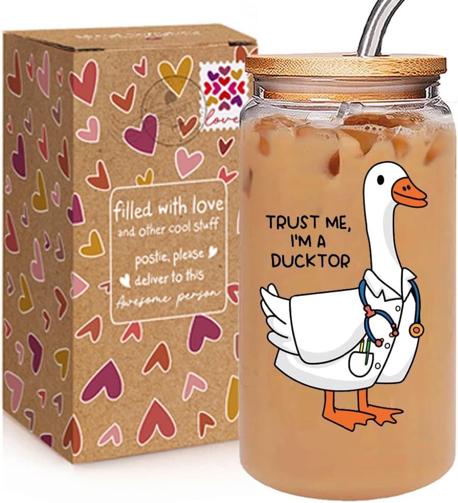 Taza de cristal Silly Goose Trust Me I'm a Doctor regalo para mujer dentista