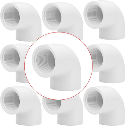 10 Conectores SCH40 1pulg Codo Hembra PVC Riego