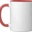 Taza Cerámica con Flor Roja y Blanca