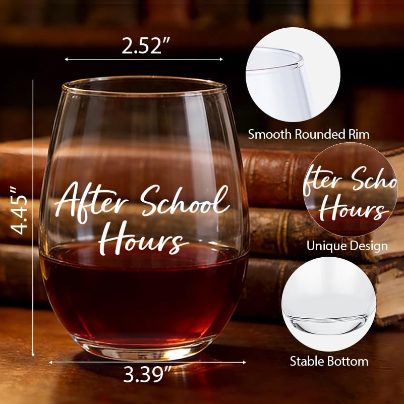 Copas de vino sin tallo regalos para profesoras y preescolares