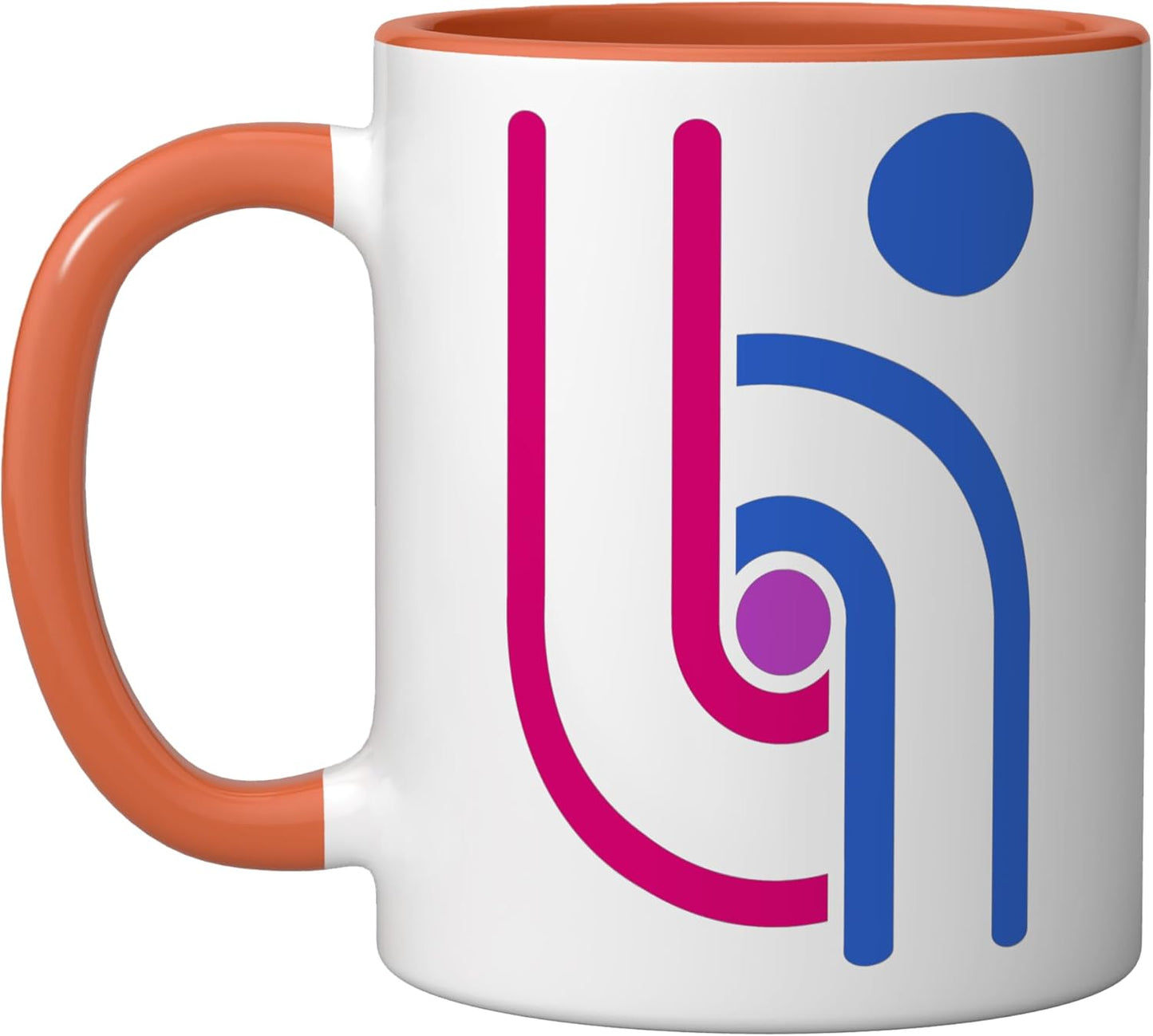 Taza Cerámica Bisexual Logo Sencilla Naranja/Blanco