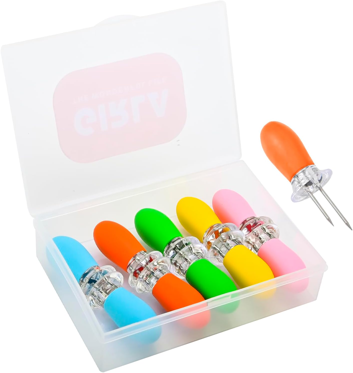 Juego 10 Pzas Soportes Mazorca Maíz con Asas Silicona