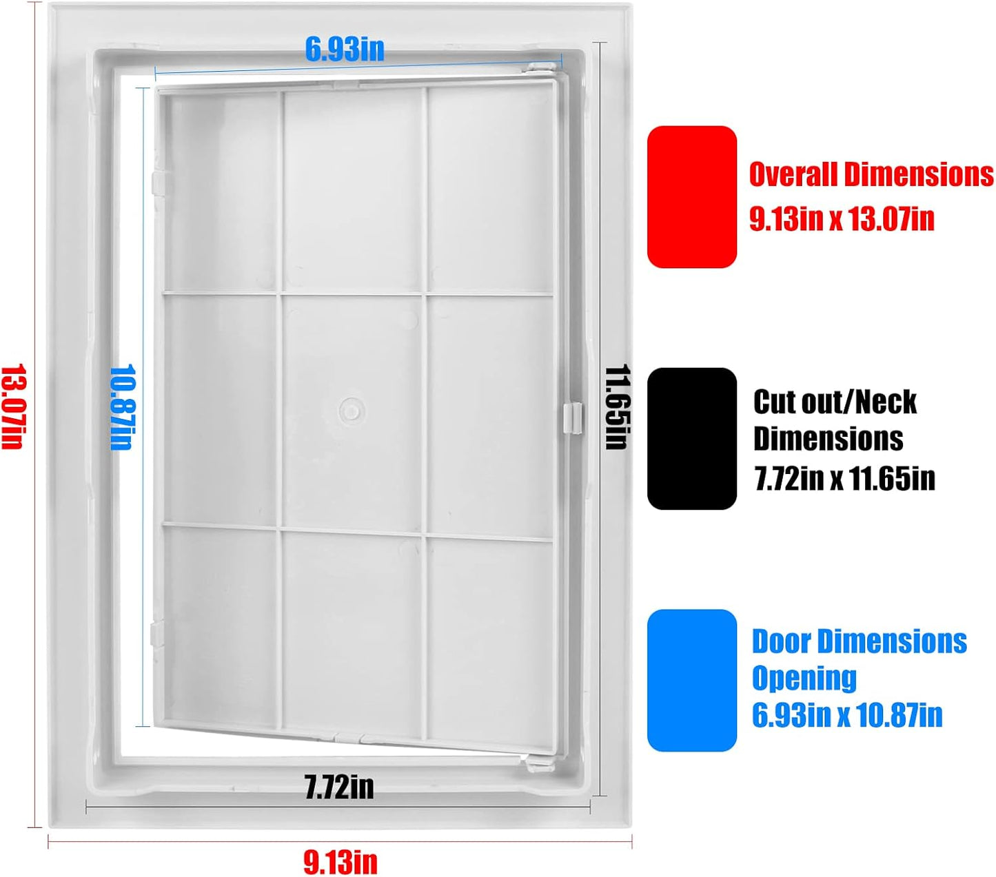 Panel plástico 8x12pulg para techo puertas reforzadas