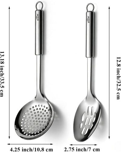 Cucharas ranuradas acero inox 13pulg para pasta cocinar freír