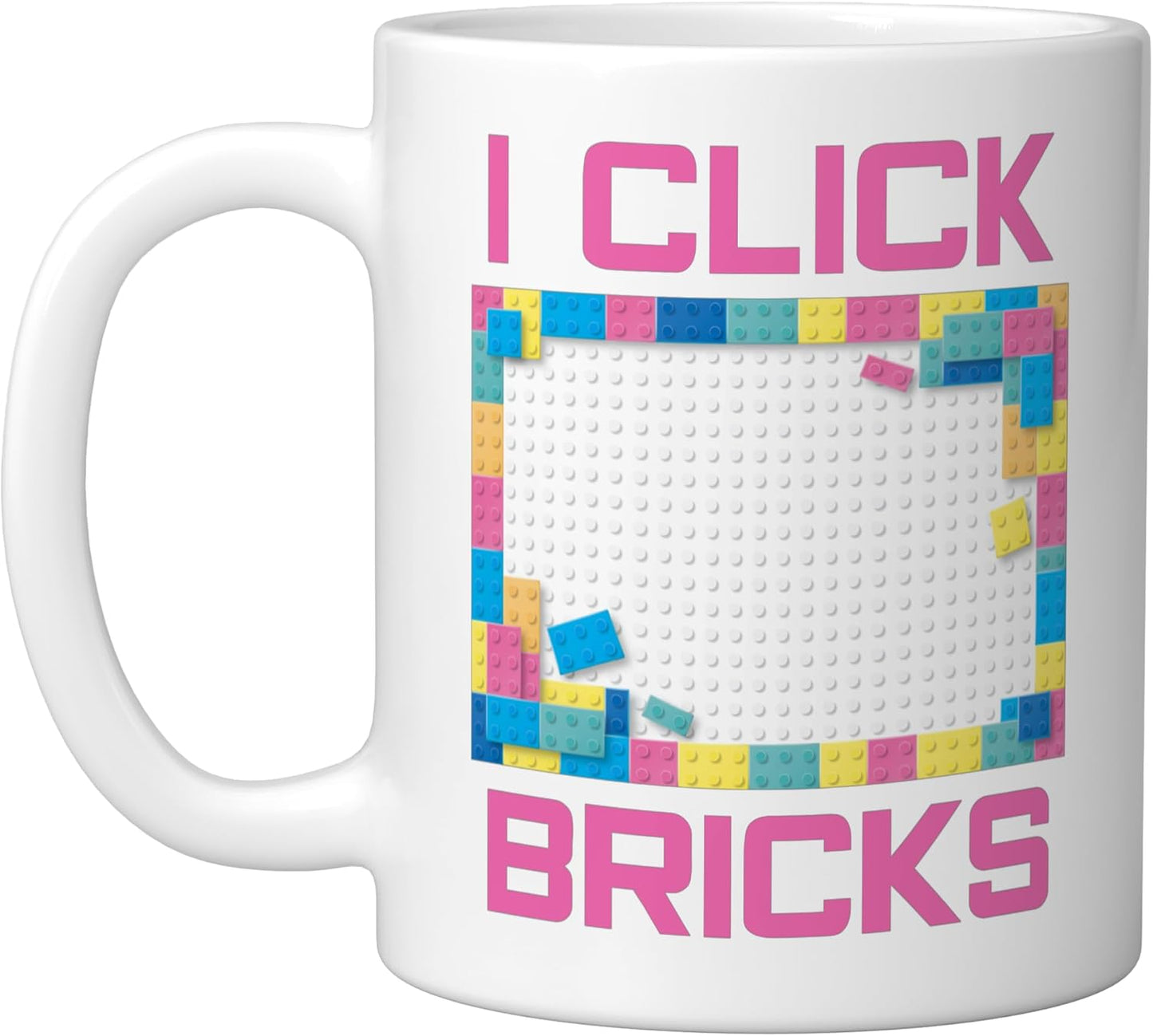 Juego de tazas de cerámica I Click Bricks blancas