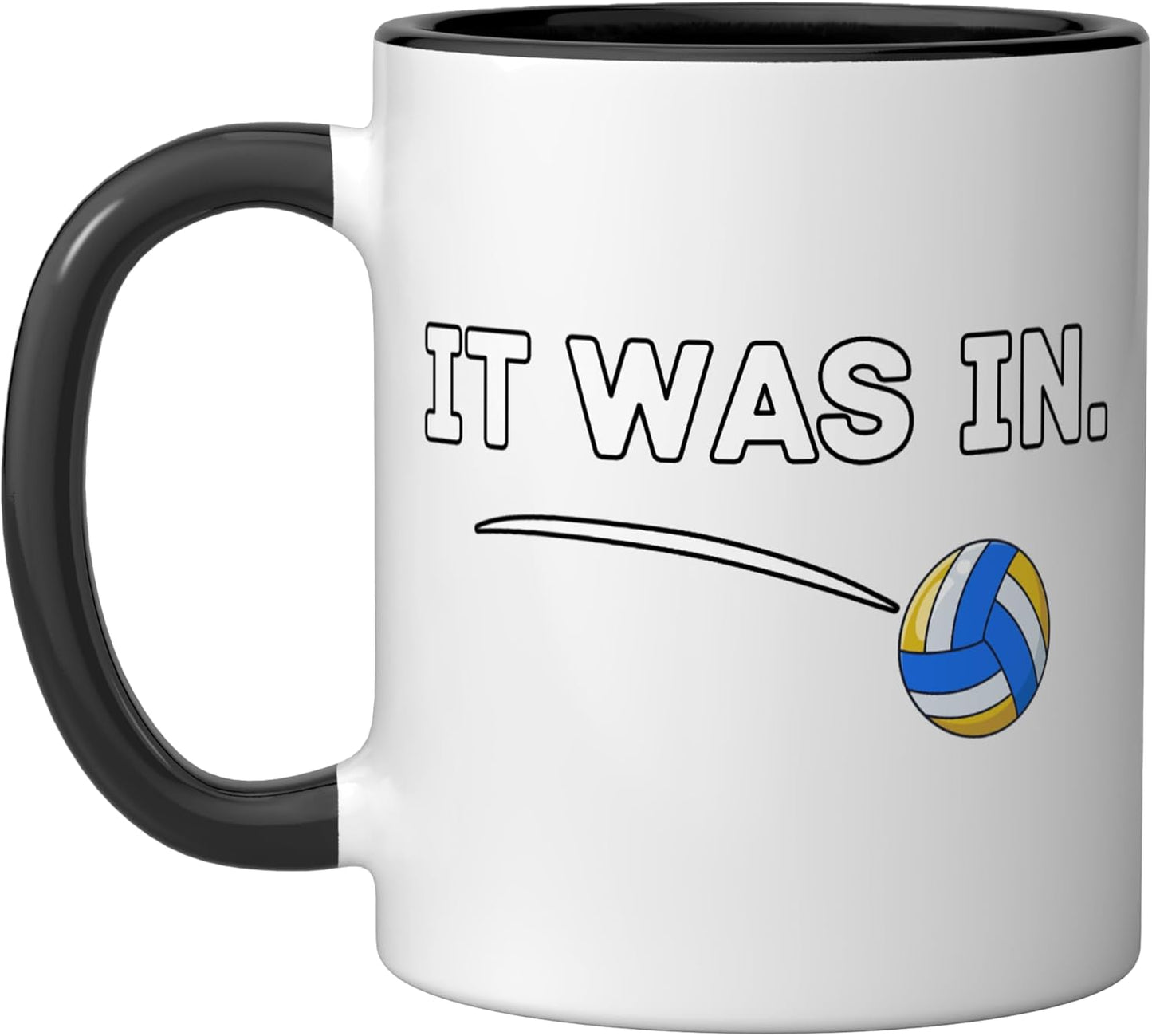 Taza Cerámica Juego de Voleibol Negro/Blanco