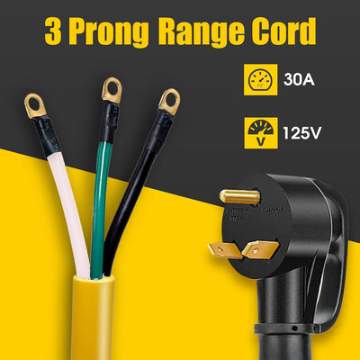Cable repuesto 3 clavijas NEMA TT-30P 30A 125V RV 6ft ETL