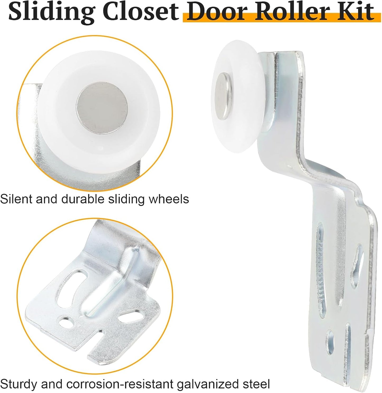 Kit 4 Rodillos Puerta Corrediza Cocina Silencioso