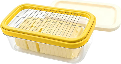 Cortador mantequilla acero inox con tapa para cocina y refrigerador