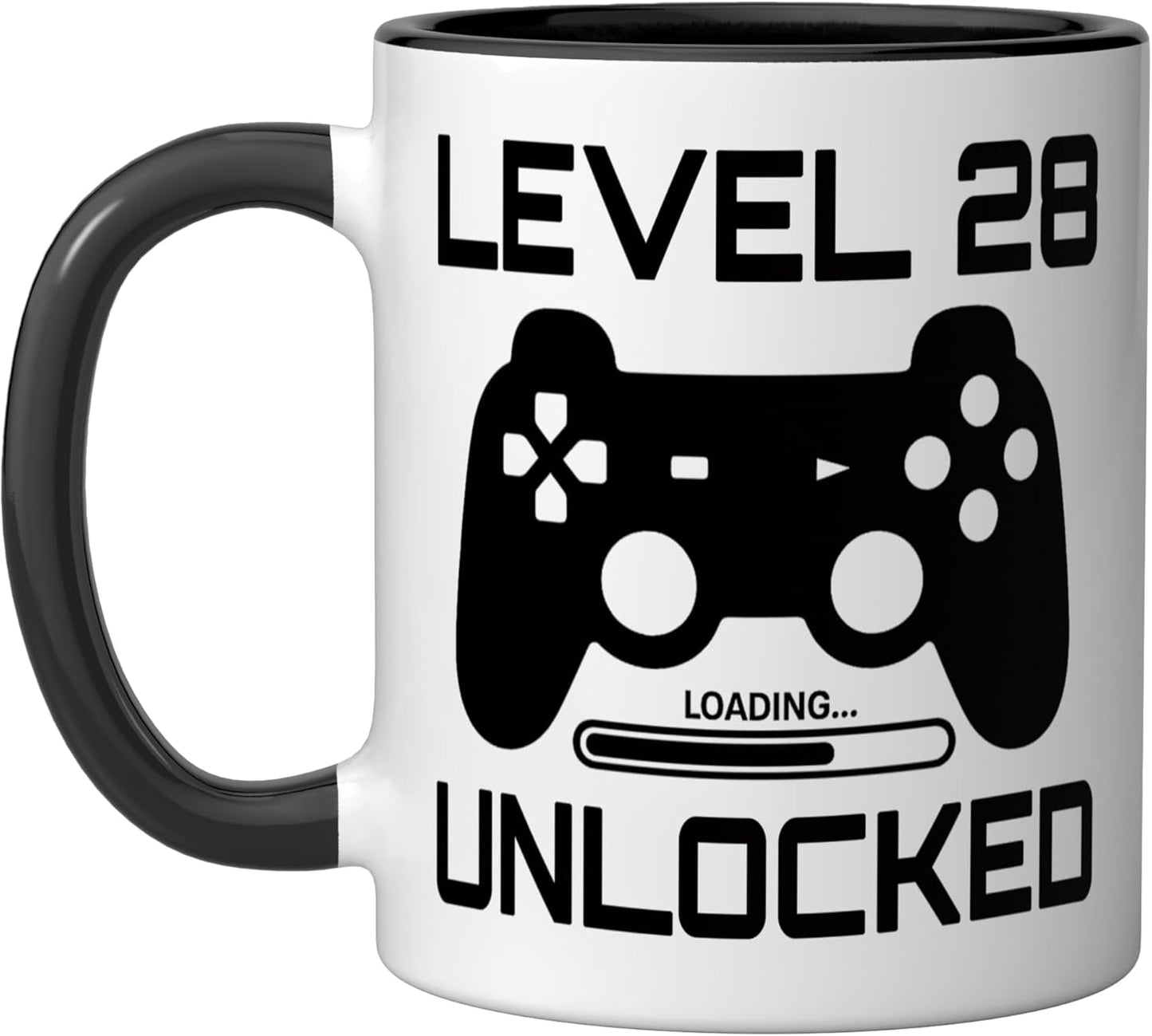 Taza Cerámica Juego Video 28 Años Negro/Blanco