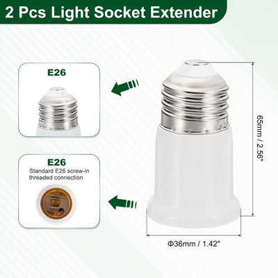 Adaptador portalámparas E26 2.6" 2 Pzas para lámpara 60W