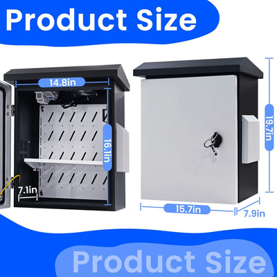Caja eléctrica exterior IP65 con termostato ventilador 19.7x15.7pulg