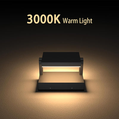 Luces inundación exterior aluminio LED garaje negro 3000K pack 2
