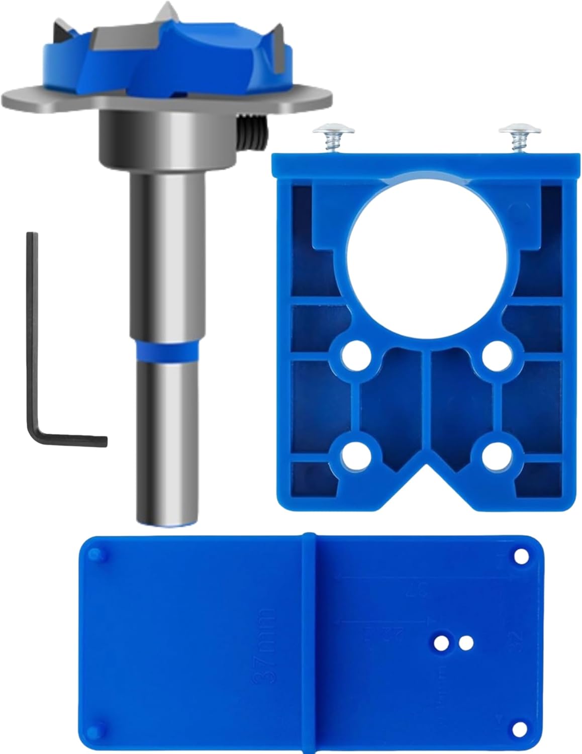 Kit perforación bisagra oculta 1.378pulg con placa guía