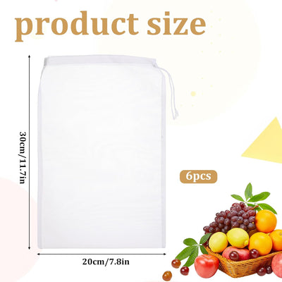 6 bolsas colador estopilla 8x6pulg malla fina para jugo café