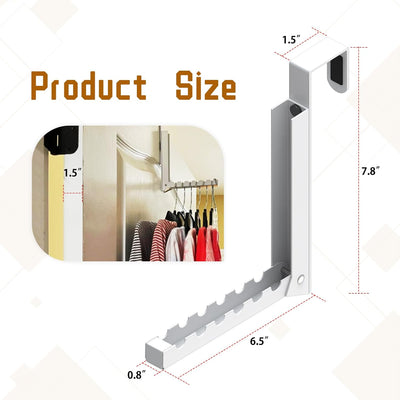 Set 1 Ganchos Puerta Estante Plegable Secar Ropa Blanco