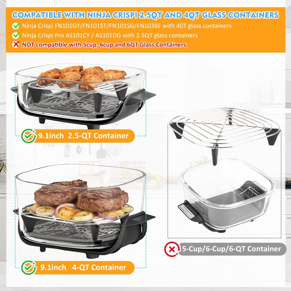 Rack para freidora de aire Ninja Crispy estante acero inoxidable