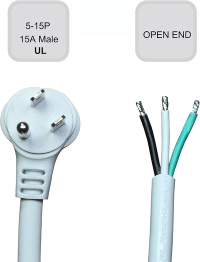 Cable enchufe plano 6ft para herramientas eléctricas 110-125V