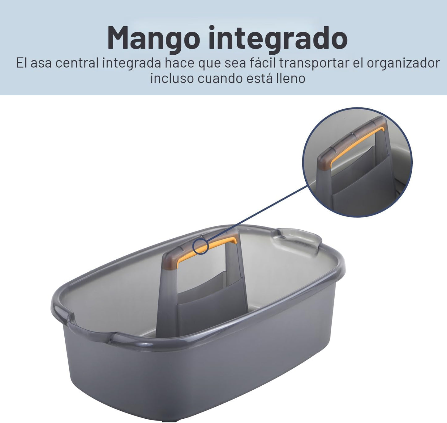 Organizador limpieza plástico 1.85gal gris naranja