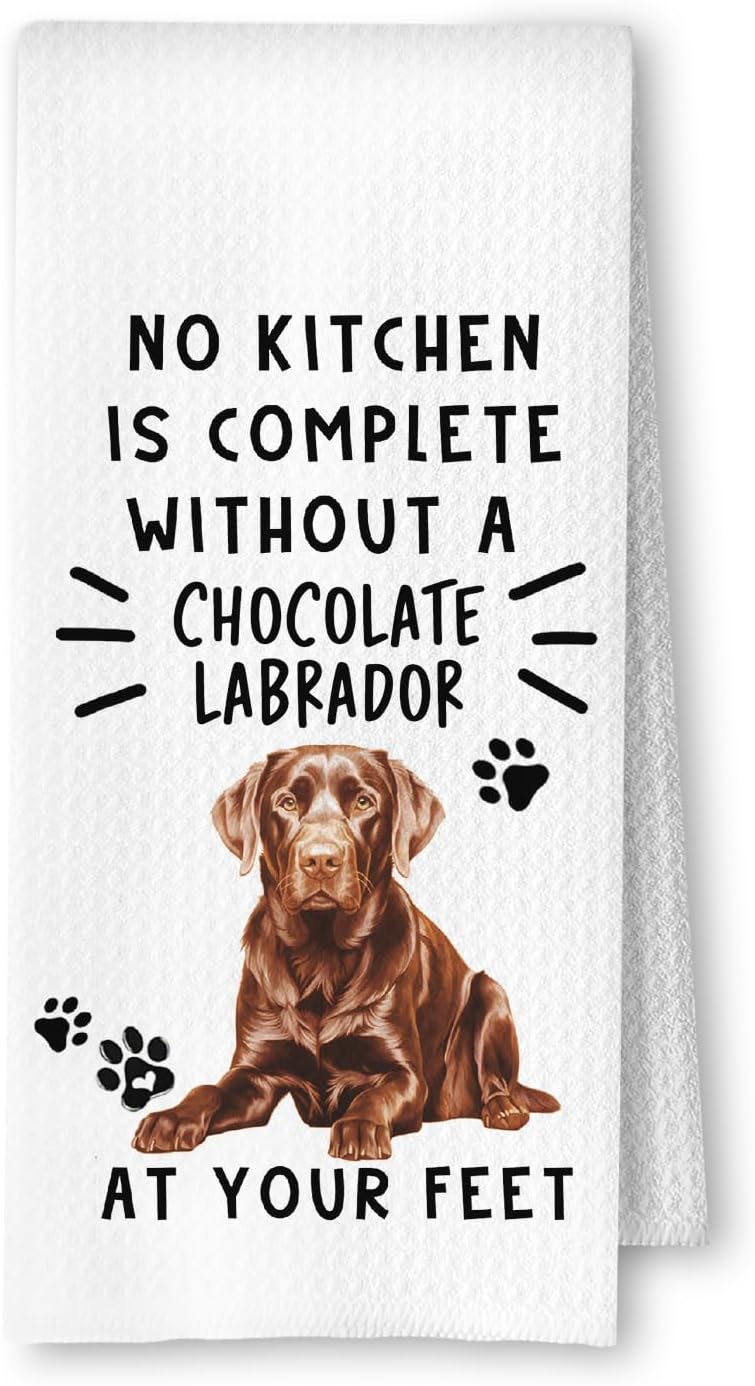 Toalla de cocina divertida de perro Labrador Retriever de chocolate